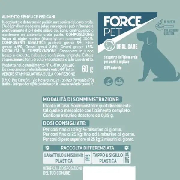 Forcepet Dog Oral integratore per l'igiene orale in polvere   Bauzaar.it