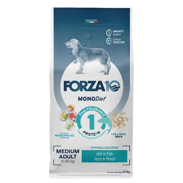 Forza10 MonoDiet Medium Adult Low Grain Hypoallergenic Pesce   bauzaarit.myshopify.com