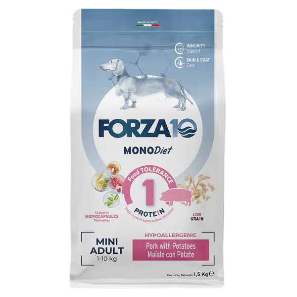 Forza10 MonoDiet Mini Adult Low Grain Hypoallergenic Maiale con patate   bauzaarit.myshopify.com