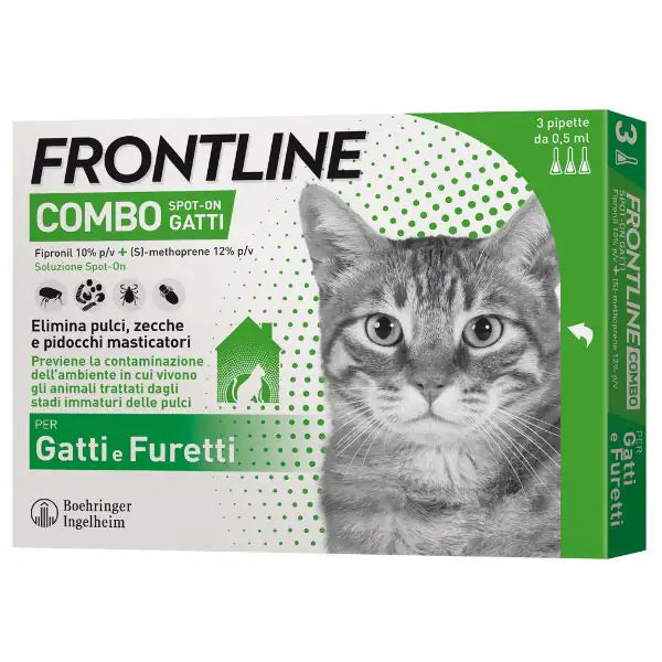 Frontline Combo Spot-On antiparassitario per gatti  3 pipette per gatti adulti bauzaarit.myshopify.com