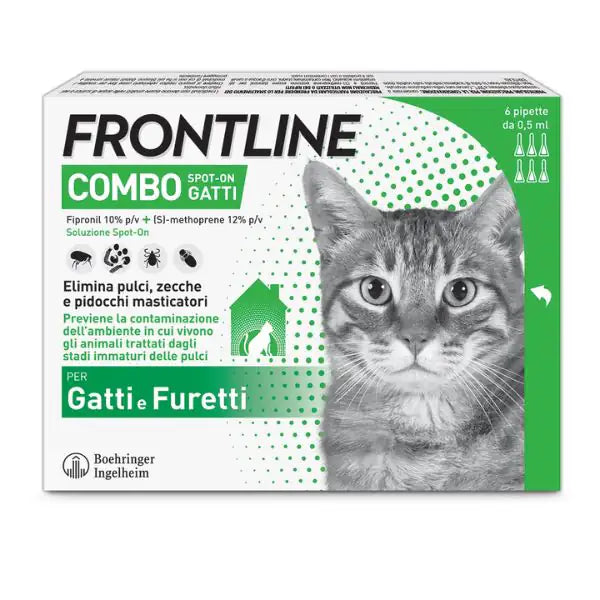 Frontline Combo Spot-On antiparassitario per gatti  6 pipette per gatti adulitri i bauzaarit.myshopify.com