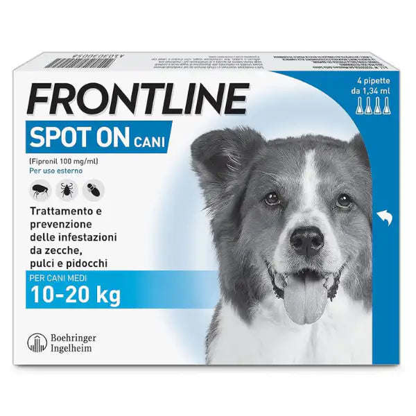 Frontline Spot On Cani antiparassitario per cani  4 pipette peso 2-10 kg (scadenza: 31/08/2026) Bauzaar.it