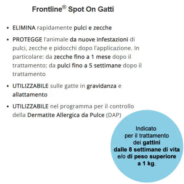 Frontline Spot On Gatti antiparassitario per gatti   Bauzaar.it