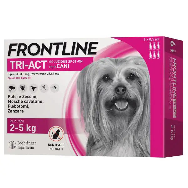Frontline Tri-Act antiparassitario per cani  6 pipette per taglia mini (scadenza: 31/03/2026) bauzaarit.myshopify.com