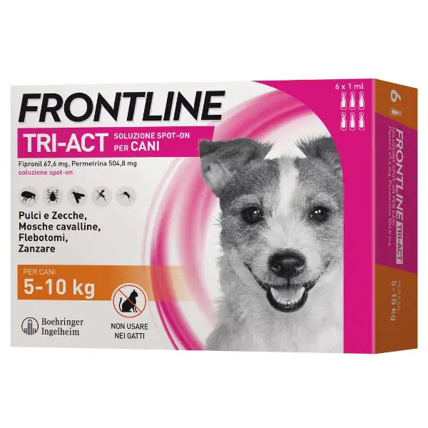 Frontline Tri-Act antiparassitario per cani  6 pipette per taglia piccola (5-10 kg) (scadenza: 30/04/2026) bauzaarit.myshopify.com