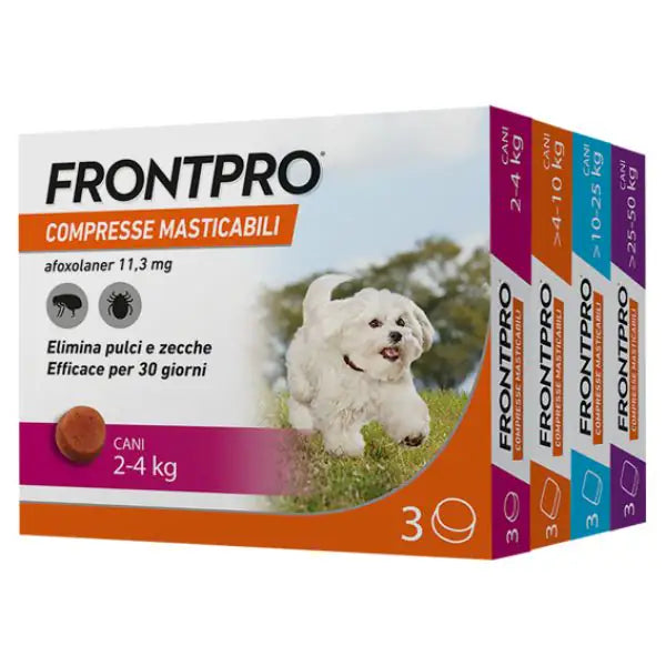 Frontpro Frontline compresse antiparassitarie masticabili per cani   bauzaarit.myshopify.com