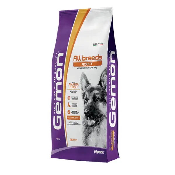 Gemon All Breeds Adult con Anatra e Riso  15 kg bauzaarit.myshopify.com