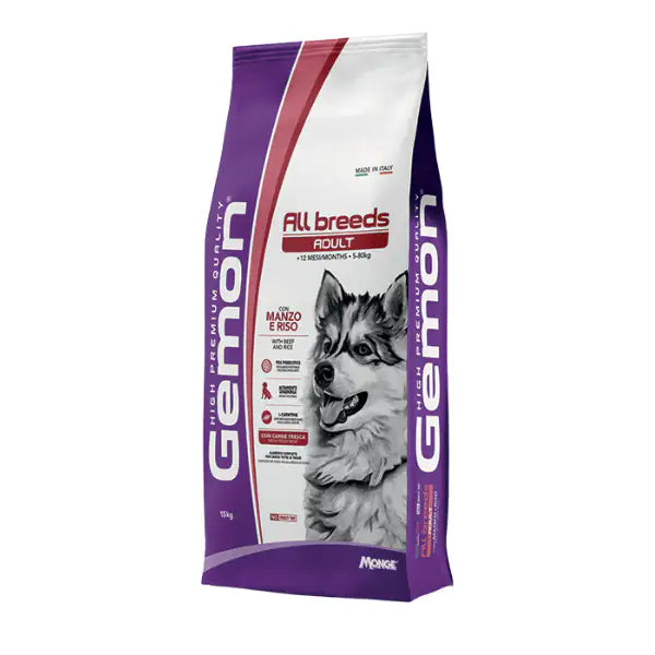 Gemon All Breeds Adult con Manzo e Riso  15 kg bauzaarit.myshopify.com
