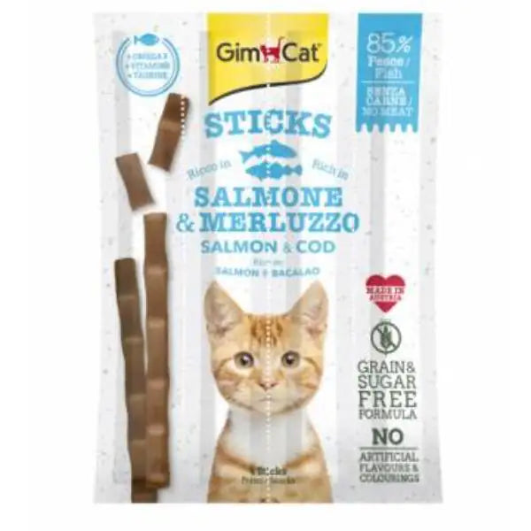 Gim Cat Snack Sticks Grain Free  Salmone e merluzzo bauzaarit.myshopify.com
