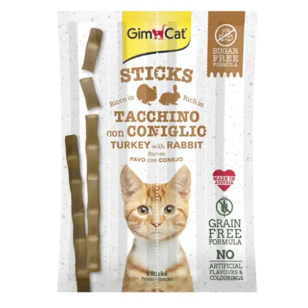 Gim Cat Snack Sticks Grain Free  Tacchino con coniglio bauzaarit.myshopify.com