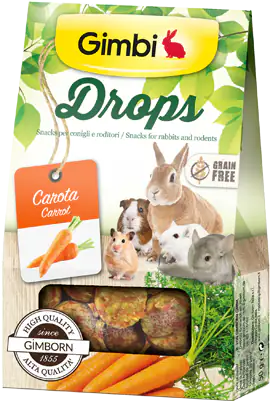 Gimbi Drops Snack per roditori Grain Free 50 gr  Carote bauzaarit.myshopify.com
