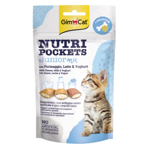 Gimcat Nutripockets Junior Mix  Formaggio, latte e yak bauzaarit.myshopify.com