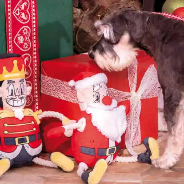 Gioco per cani con corda e squeaker Xmas Eco Claus Croci   bauzaarit.myshopify.com