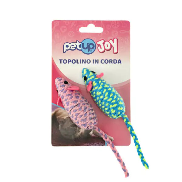 Gioco per gatti Topolino PetUp Joy  Set da 2 pezzi da 7 cm in corda bauzaarit.myshopify.com