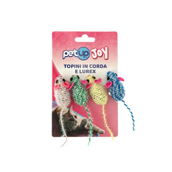 Gioco per gatti Topolino PetUp Joy  Set da 4 pezzi da 5 cm in corda bauzaarit.myshopify.com