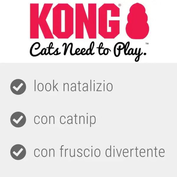Gioco per gatti in peluche con erba gatta Crackles Santa Kitty Kong   bauzaarit.myshopify.com