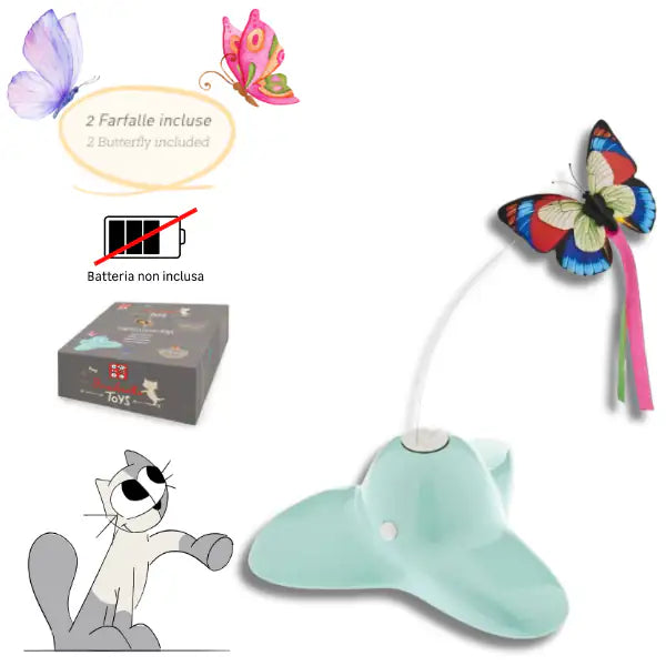 Gioco per gatti rotante interattivo Farfalla dispettosa Ferribiella   bauzaarit.myshopify.com