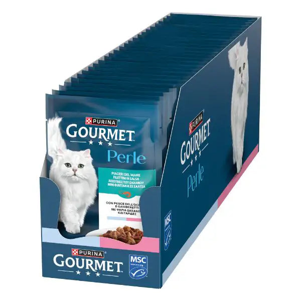 Gourmet le Perle Filettini in Salsa 85 gr  Pesce dell'Oceano e gamberetti interi bauzaarit.myshopify.com