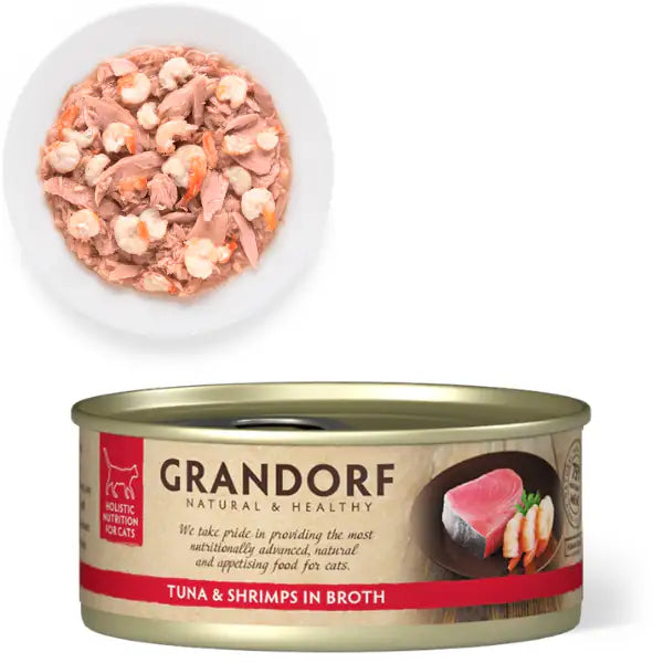 Grandorf Cat Adult Grain Free Filetti in brodo 70 gr  Tonno con gamberetti bauzaarit.myshopify.com