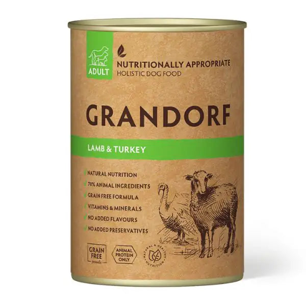 Grandorf Dog Adult All Breeds 400 gr  Agnello e Tacchino bauzaarit.myshopify.com