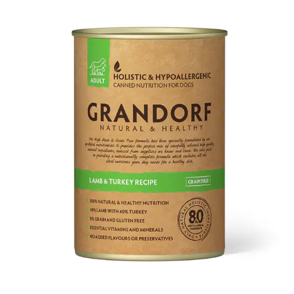 Grandorf Dog Adult All Breeds 400 gr  Agnello e Tacchino bauzaarit.myshopify.com