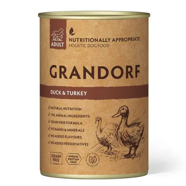 Grandorf Dog Adult All Breeds 400 gr  Anatra e tacchino bauzaarit.myshopify.com