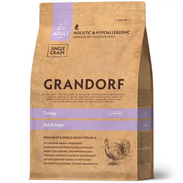 Grandorf Dog Adult Mini Hypoallergenic Tacchino  3 Kg bauzaarit.myshopify.com