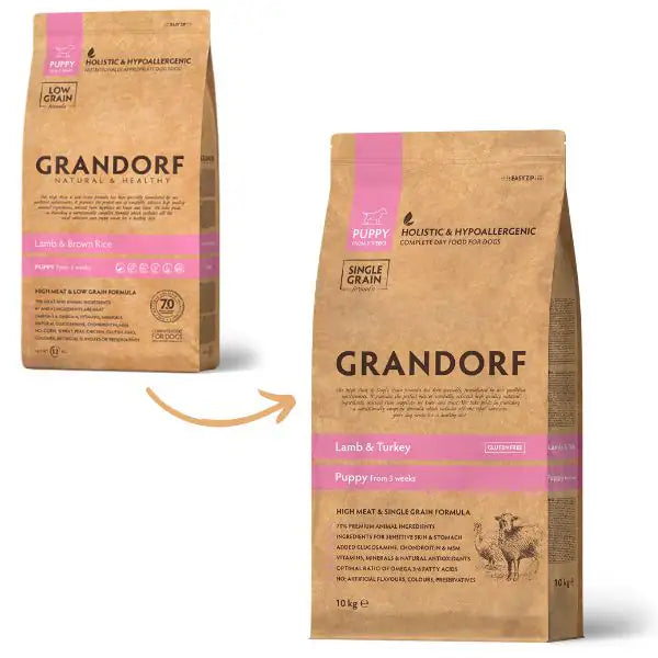 Grandorf Dog Puppy All Breeds Hypoallergenic Agnello e Tacchino   bauzaarit.myshopify.com