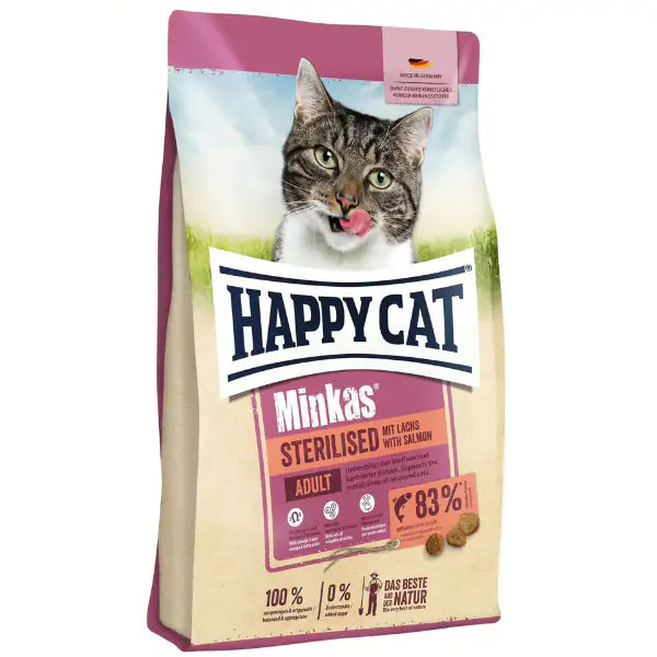 Happy Cat Minkas Sterilised Adult Salmone  10 kg Bauzaar.it