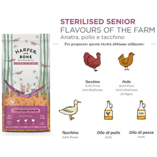 Harper and Bone Cat Senior Sterilised Flavours of the farm   bauzaarit.myshopify.com