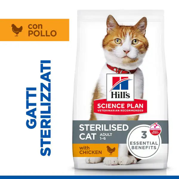 Hill's Science Plan Adult Sterilised Cat Alimento per Gatti al Pollo   bauzaarit.myshopify.com