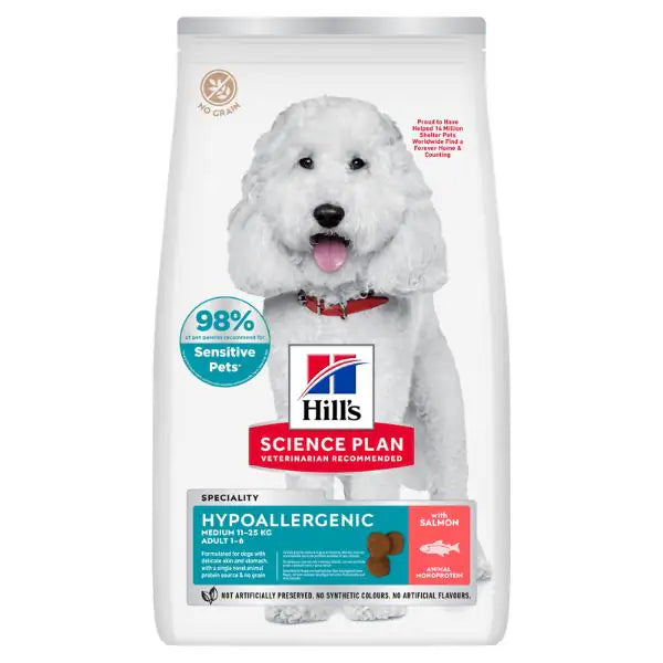 Hill's Science Plan Hypoallergenic Adult Medium Dog al Salmone   bauzaarit.myshopify.com