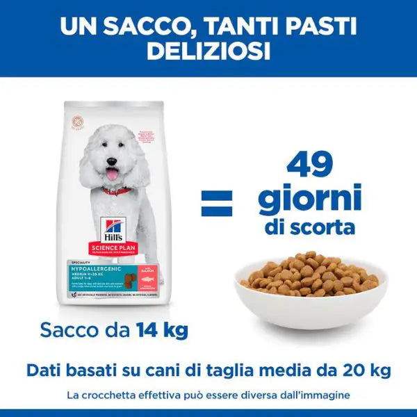 Hill's Science Plan Hypoallergenic Adult Medium Dog al Salmone   bauzaarit.myshopify.com