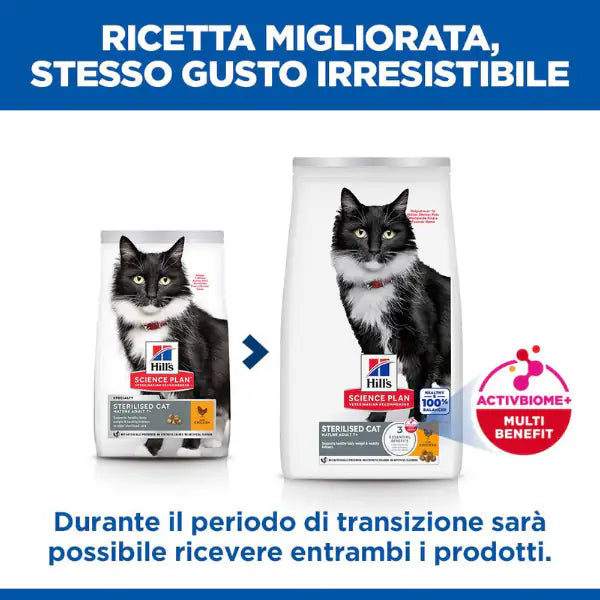 Hill's Science Plan Mature 7+ Adult Sterilised Alimento per gatti con Pollo   bauzaarit.myshopify.com