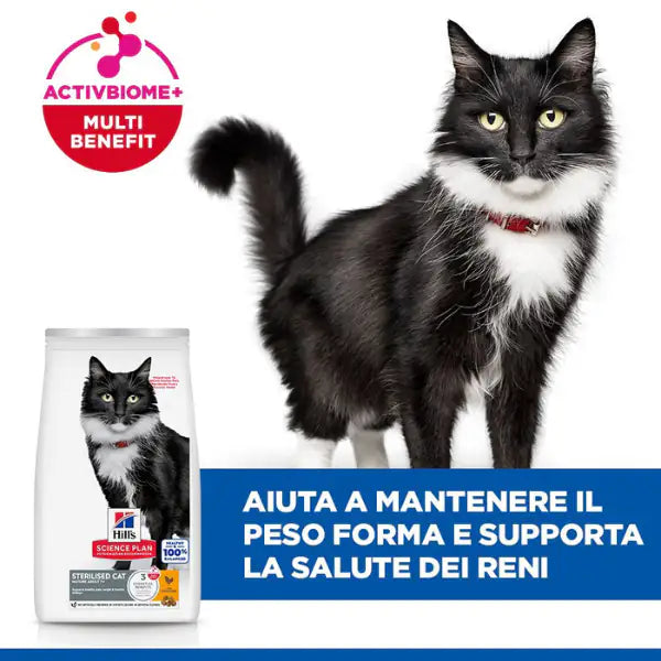 Hill's Science Plan Mature 7+ Adult Sterilised Alimento per gatti con Pollo   bauzaarit.myshopify.com