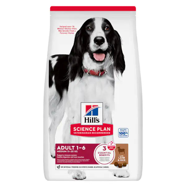 Hill's Science Plan Medium Adult Alimento per Cani con Agnello e Riso   bauzaarit.myshopify.com