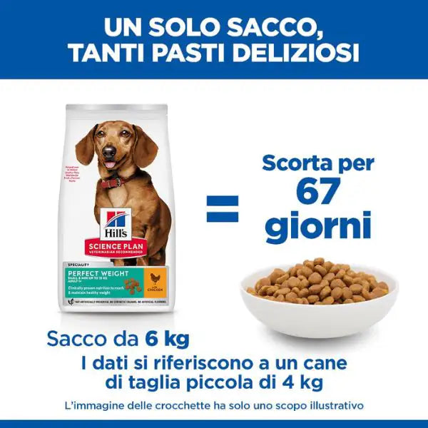 Hill's Science Plan Perfect Weight Small/Mini Adult Alimento per cani con Pollo   bauzaarit.myshopify.com