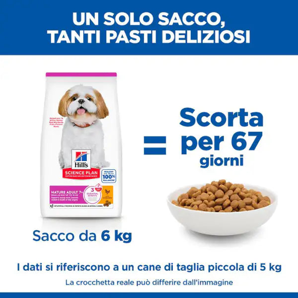 Hill's Science Plan Small & Mini Mature Adult 7+ Alimento per Cani con Pollo   bauzaarit.myshopify.com