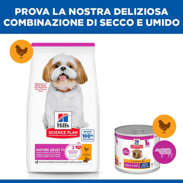 Hill's Science Plan Small & Mini Mature Adult 7+ Alimento per Cani con Pollo   bauzaarit.myshopify.com