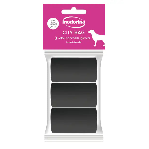 Inodorina City Bag - Ricarica Sacchetti Igienici  Nero - 3 rotoli da 20 bauzaarit.myshopify.com