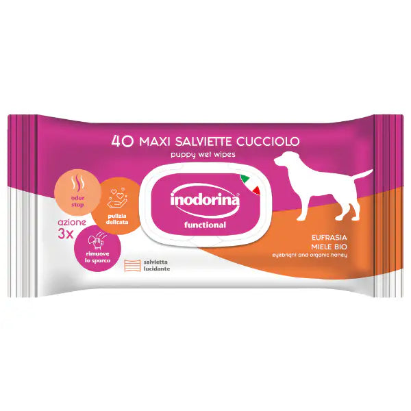 Inodorina Funzionale Salviette Detergenti  40 pezzi - Cuccioli bauzaarit.myshopify.com