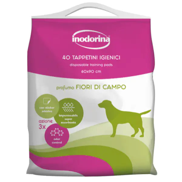 Inodorina Tappetino Igienico con Sticker adesivo  60 x 90 cm - 40 pezzi - Fiori di campo bauzaarit.myshopify.com