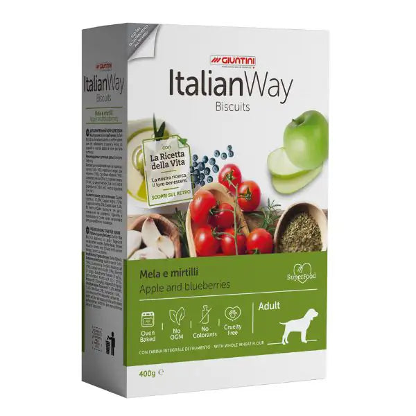 ItalianWay Biscuit Adult 400g  Mela e mirtilli bauzaarit.myshopify.com