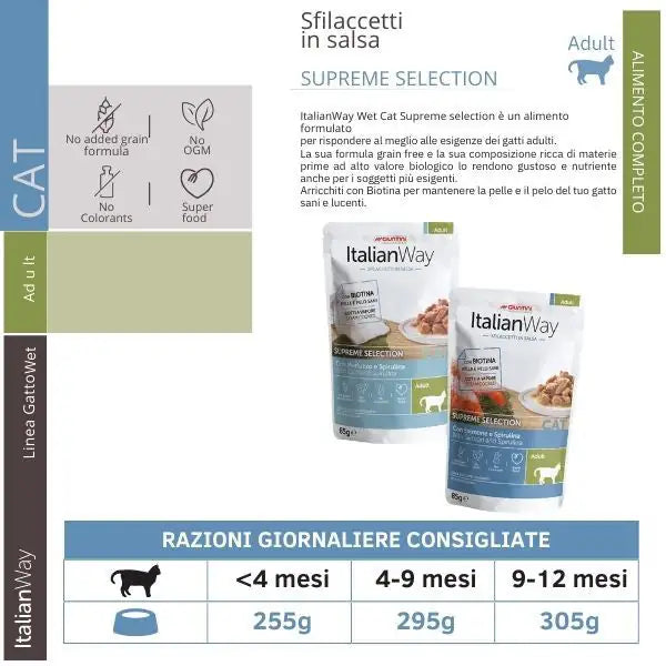 ItalianWay Cat Sfilaccetti in salsa Supreme Selection 85 gr   bauzaarit.myshopify.com