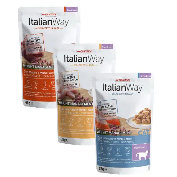ItalianWay Cat Sfilaccetti in salsa Weight Management Sterilized 85 gr   bauzaarit.myshopify.com