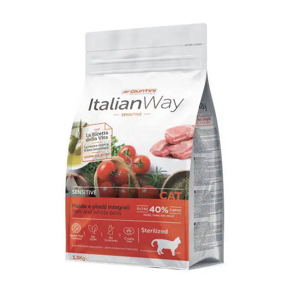 ItalianWay Cat Sterilized Maiale e piselli  1,5 kg bauzaarit.myshopify.com