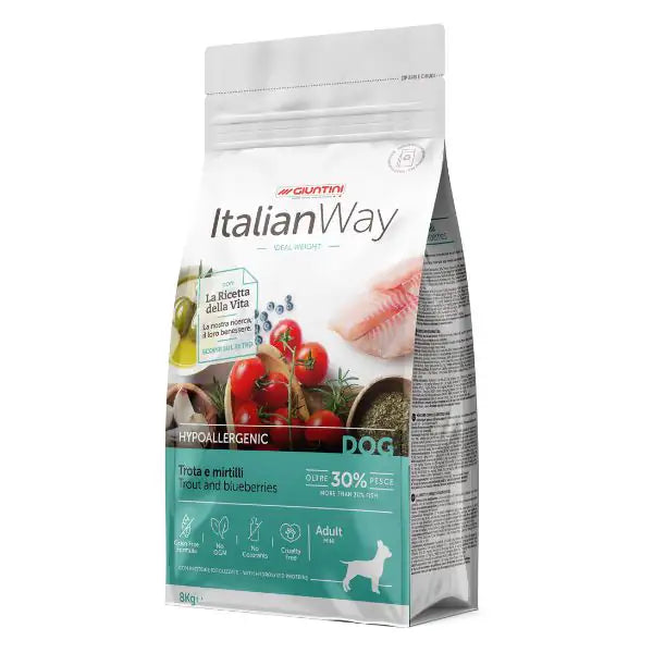 ItalianWay Hypoallergenic Mini Adult Trota e Mirtilli  8 kg bauzaarit.myshopify.com