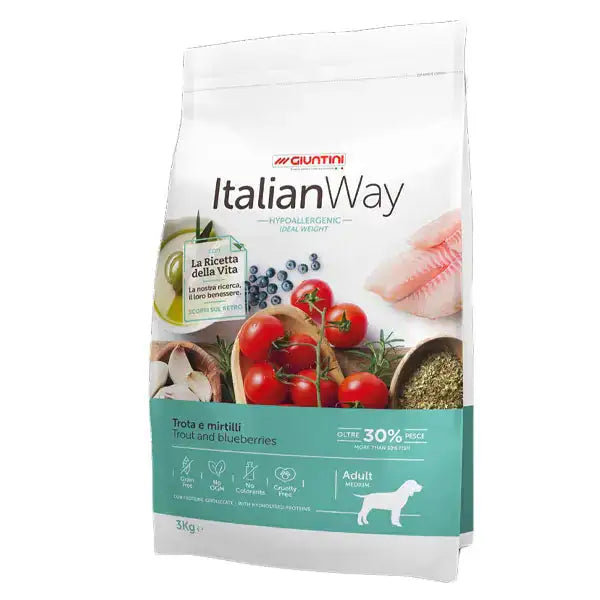 ItalianWay Medium/Maxi Adult Hypoallergenic Trota e Mirtilli  3 kg Bauzaar.it