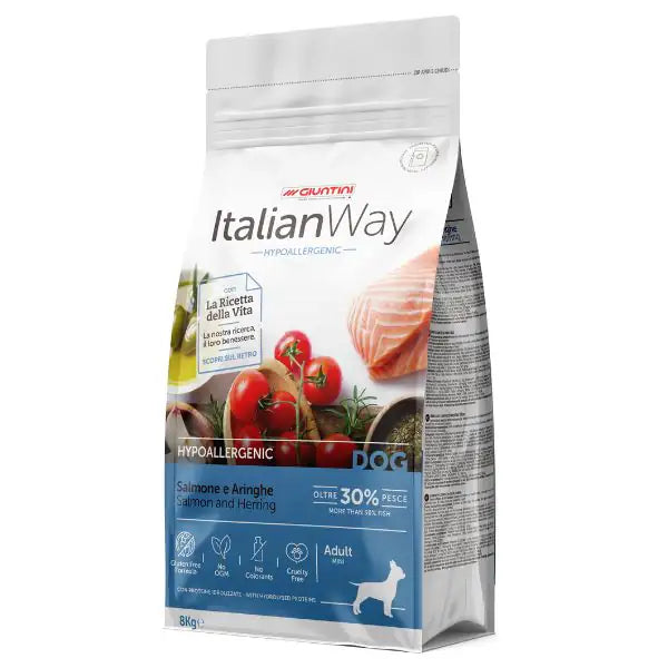 ItalianWay Mini Adult Hypoallergenic Salmone e Aringhe  8 kg bauzaarit.myshopify.com