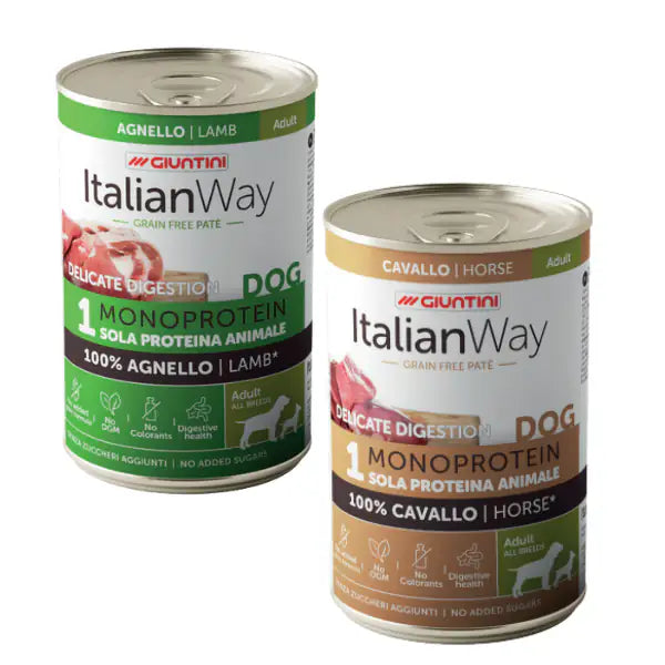 Italianway Patè Delicate Digestion Monoprotein Dog Adult 400 gr   bauzaarit.myshopify.com